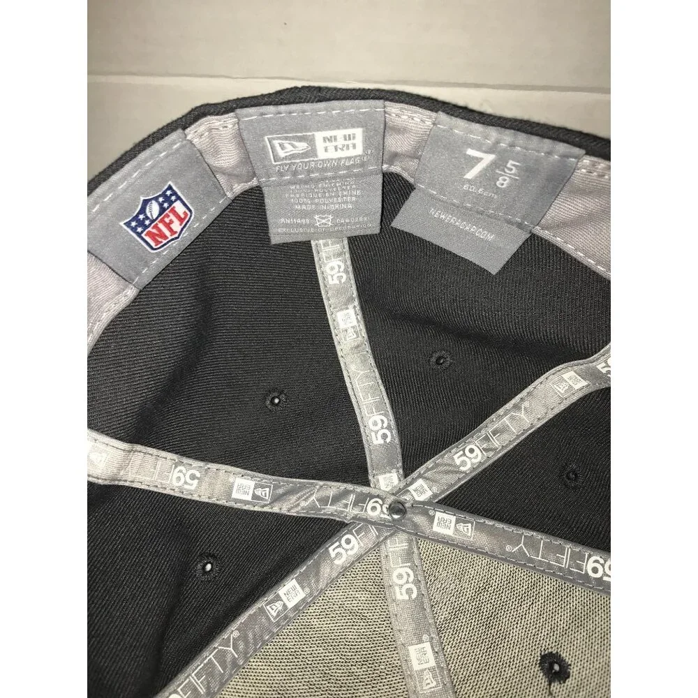 New Orleans Saints NFL New Era  59Fifty Fitted Metallic Logo Cap Size 7 5/8
